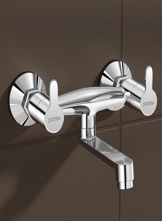 Plantex Non-Telephonic Wall Mixer Tap for Bathroom with Brass Wall Flange and Teflon Tape/Mixer Tap for Bathroom with Water Saving Aerator-(FLO-816, Chrome) - Image 1